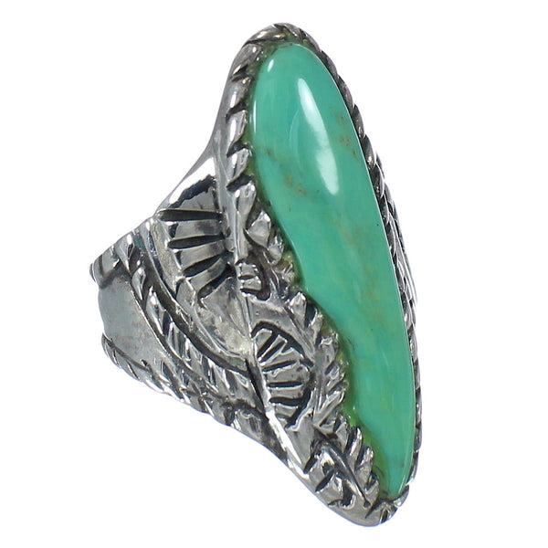 Genuine Sterling Silver Southwest Turquoise Ring Size 6-1/4 RX62744